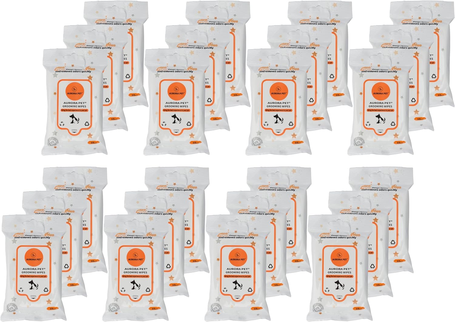 Aurora Pet Wipes, 100% Natural Plant-Based Hypoallergenic Pet Grooming Wipes