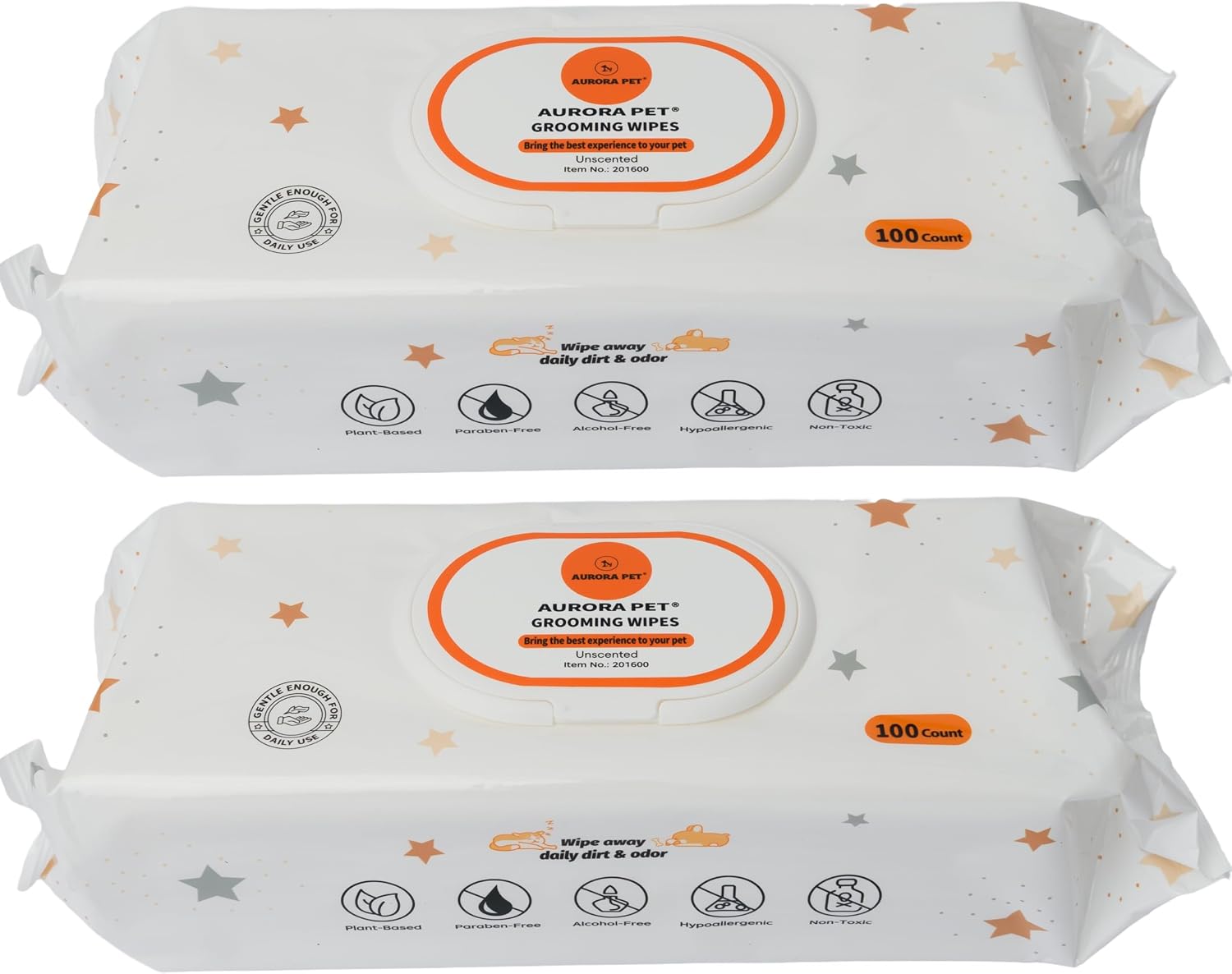 Aurora Pet Grooming Wipes 200 Count Unscented Main Image | AP-W200-U
