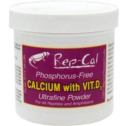 Rep-Cal Calcium with Vitamin D3 Ultrafine Powder - Great for Bearded Dragons, Leopard Geckos, Day Geckos, Chameleons, Lizards, and More