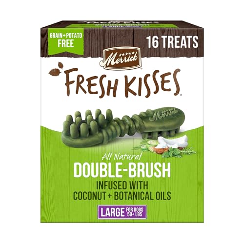 Merrick Fresh Kisses Oral Care Dental Dog Treats for Large Dogs Over 50 lbs