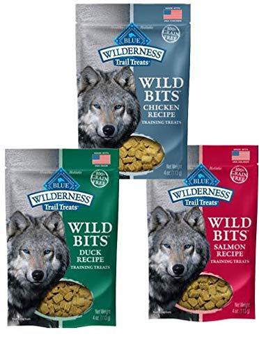 Blue Buffalo Wilderness Trail Treats Grain-Free Wild Bits Dog Treats - 3 Flavors (Salmon, Chicken, & Duck)