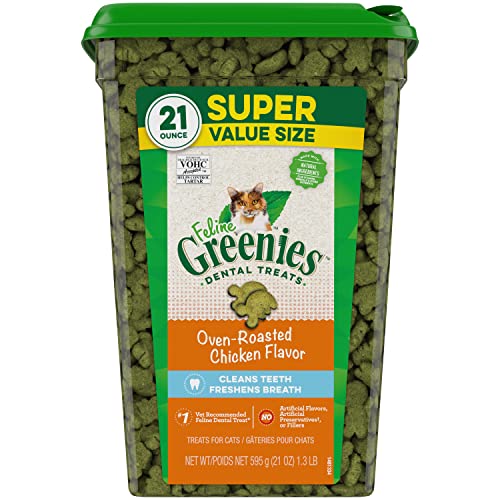 Greenies Feline Adult Natural Dental Care Cat Treats, Over Roasted Chicken Flavor