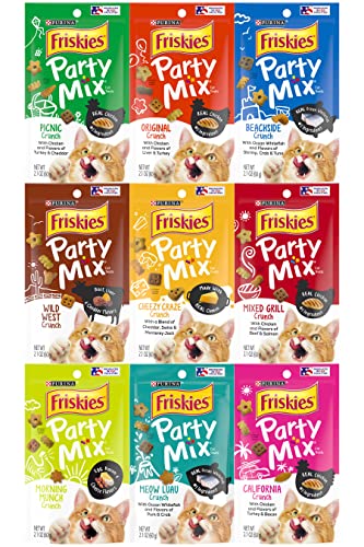 Friskies Party Mix Crunch Flavor Cat Treats Variety Pack (9 Flavors)