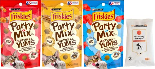 Friskies Party Mix Natural YUMS Cat Treats (1) Real Chicken (1) Real Salmon (1) Real Tuna