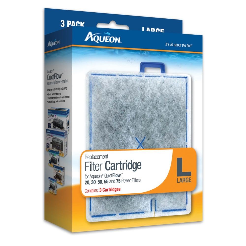 Aqueon 06087 Filter Cartridge, Large, 3-Pack Each