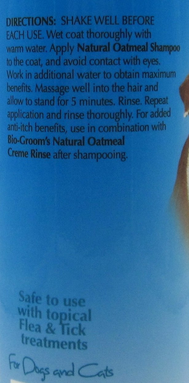 Bio-groom Natural Oatmeal Shampoo and Natural Oatmeal Soothing Anti-Itch Pet Creme Rinse for Dogs and Cats