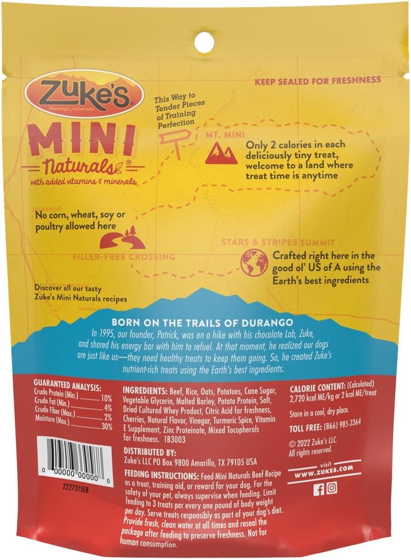 Zuke's Mini Naturals Beef Recipe Soft Dog Treats (Pack of 2)