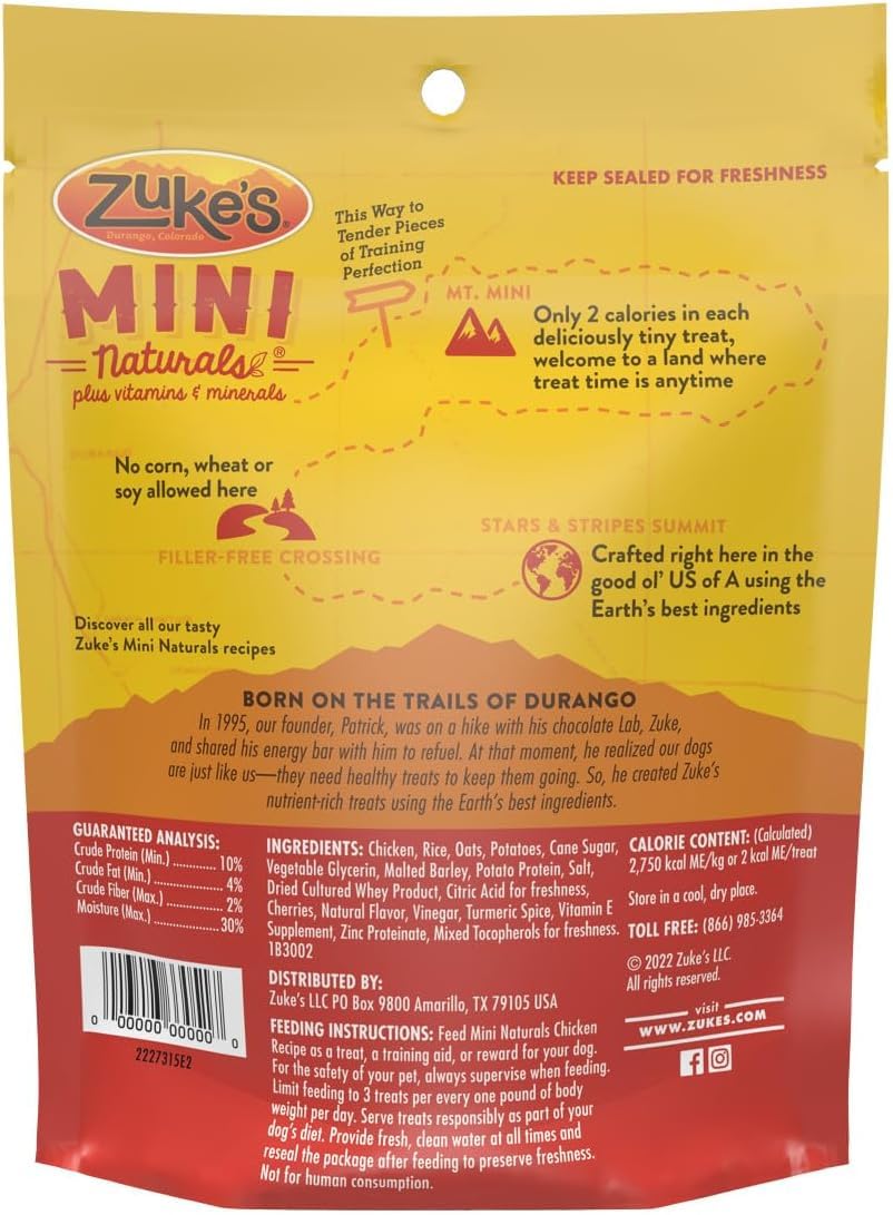 Zuke's Mini Naturals Chicken Recipe Soft Dog Treats 16 oz (Pack of 2)