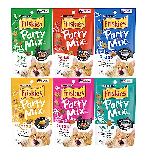 Friskies Party Mix Crunch Variety Pack (6 Fun Flavors 2.1 oz Each)