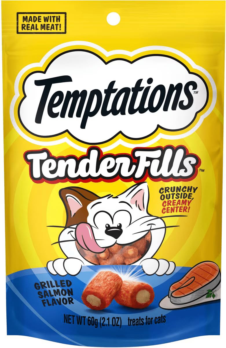 Temptations Tender Fills Soft & Crunchy Cat Treats (3) Roasted Chicken (3) Grilled Salmon