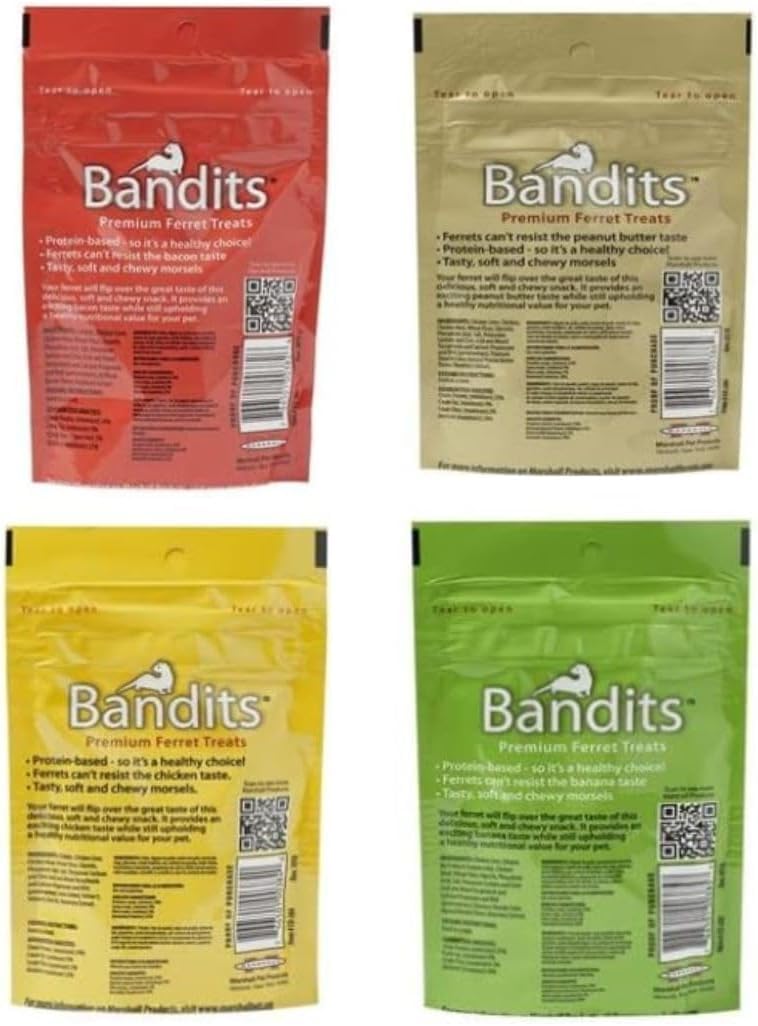 Bandits Premium Ferret Treats Variety Pack (3 oz Each)