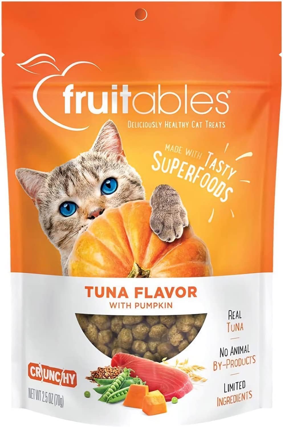 Fruitables Tuna & Pumpkin Flavor Crunchy Cat Treats (Pack of 6)