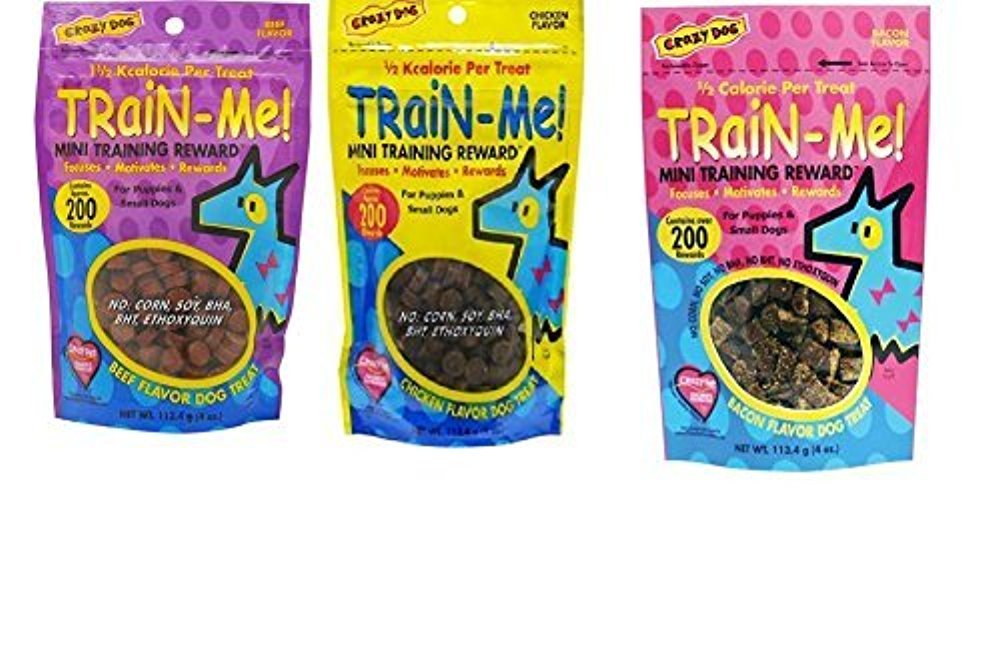 Crazy Dog MINI Train-Me! Training Reward Dog Treats 3 Flavor Variety Bundle