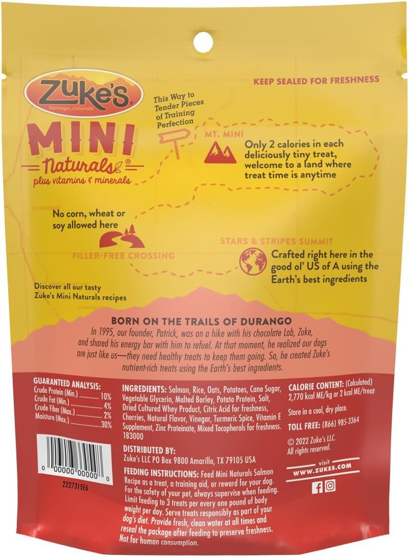 Zuke's Mini Naturals Salmon Recipe Soft Dog Treats 16 oz (Pack of 2)