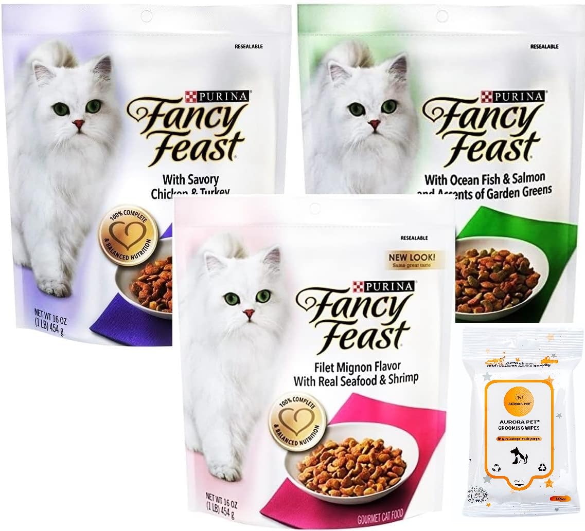 Fancy Feast Gourmet Dry Cat Food Variety Pack (3)