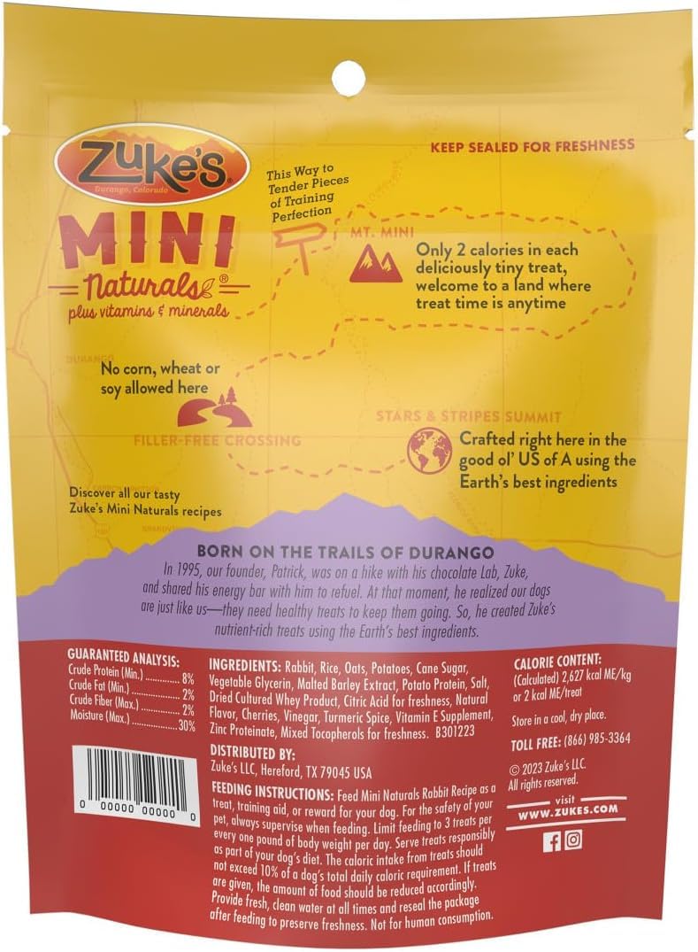 Zuke's Mini Naturals Rabbit Recipe Soft Dog Treats (Pack of 2)