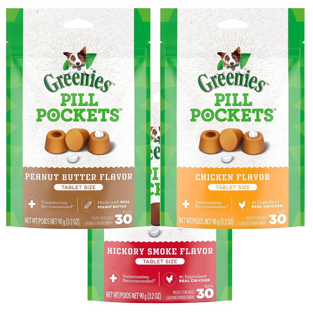 Greenies Pill Pockets Chicken Flavor Tablet Size Dog Treats (90 Tablets)