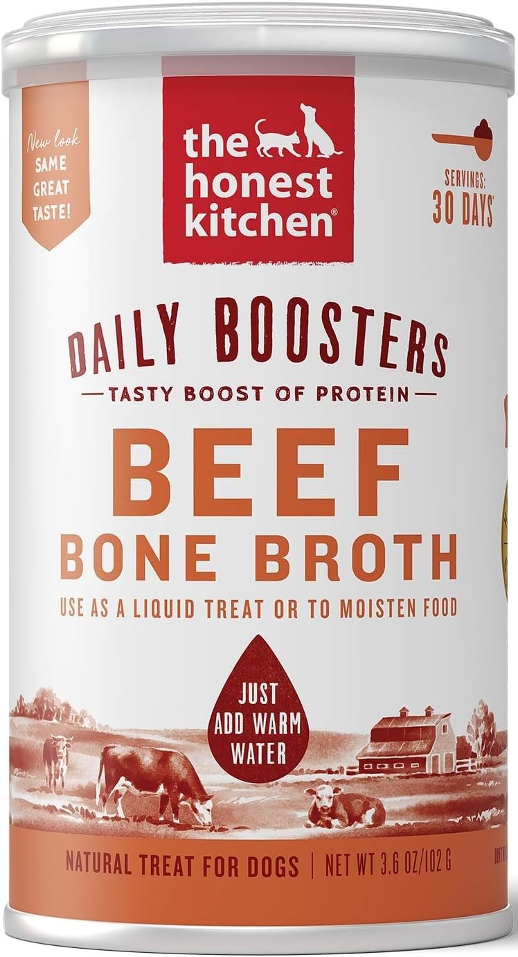 The Honest Kitchen Daily Boosters Dogs and Cat Treats (1) Beef Bone Broth (1) Turkey Bone Broth (1) Probiotic Goat's Milk