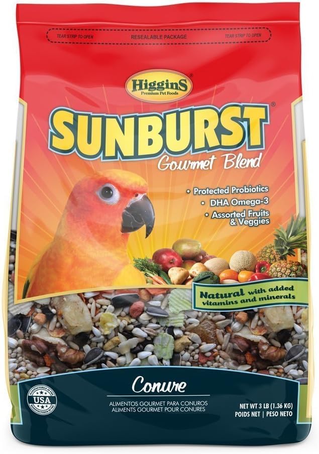 Higgins Sunburst Gourmet Blend Conure Bird Food 3 Lb (Pack of 2)