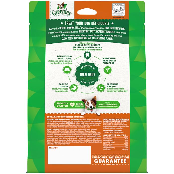 Greenies Petite Natural Sweet Potato Flavor Dental Dog Treats, 12 oz