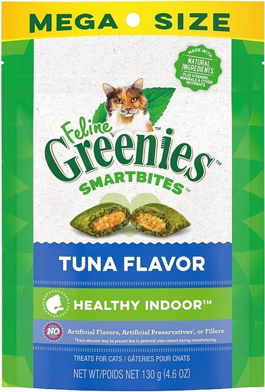 Greenies SmartBites Healthy Indoor Natural Tuna Flavor Soft & Crunchy Cat Treats