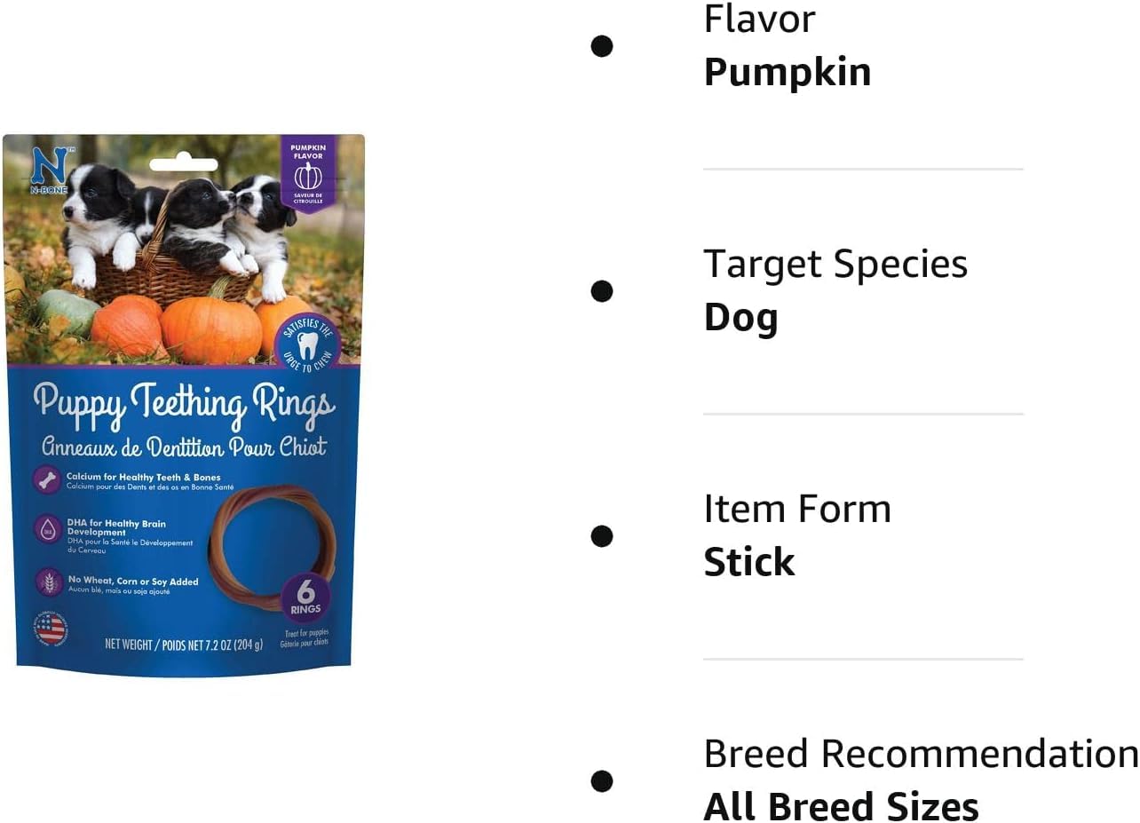 N-Bone Puppy Teething Ring Pumpkin Flavor (12 Pack)