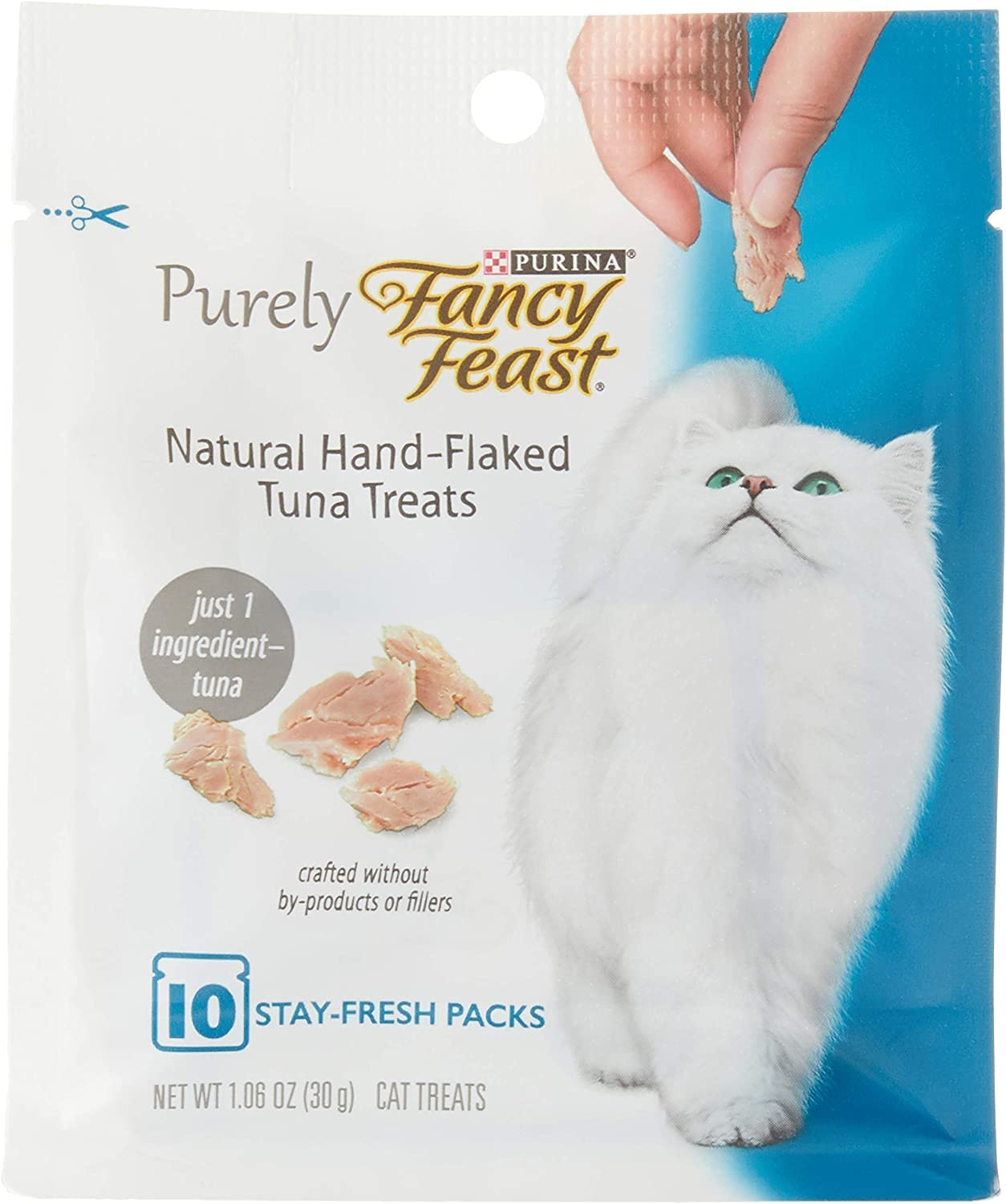 Fancy Feast Purely Natural Hand-Flaked Cat Treats (3 Salmon, 3 Tuna)