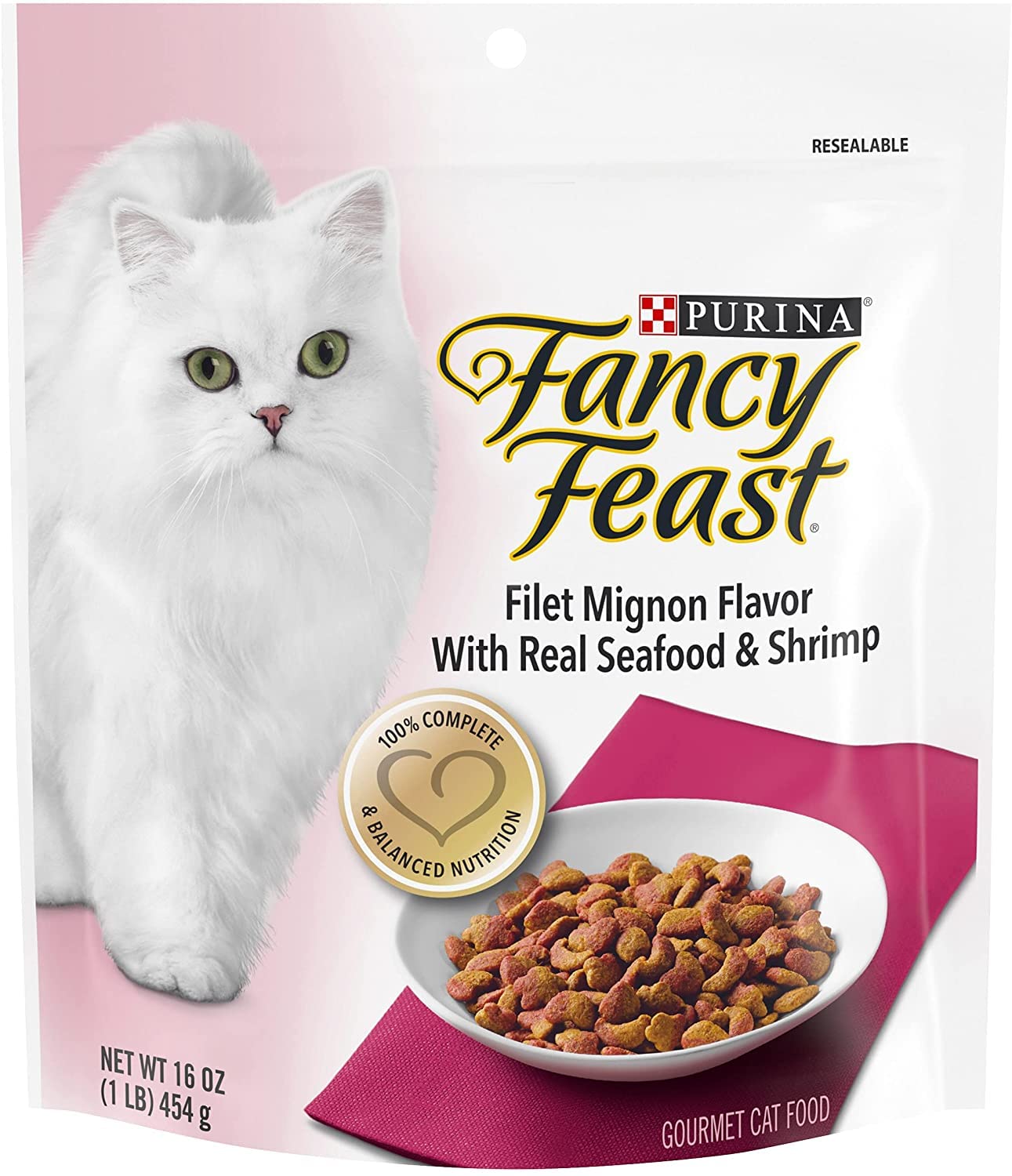 Fancy Feast Gourmet Gold Filet Mignon Flavor with Seafood and Shrimp Dry Cat Food (16-oz Pouch)