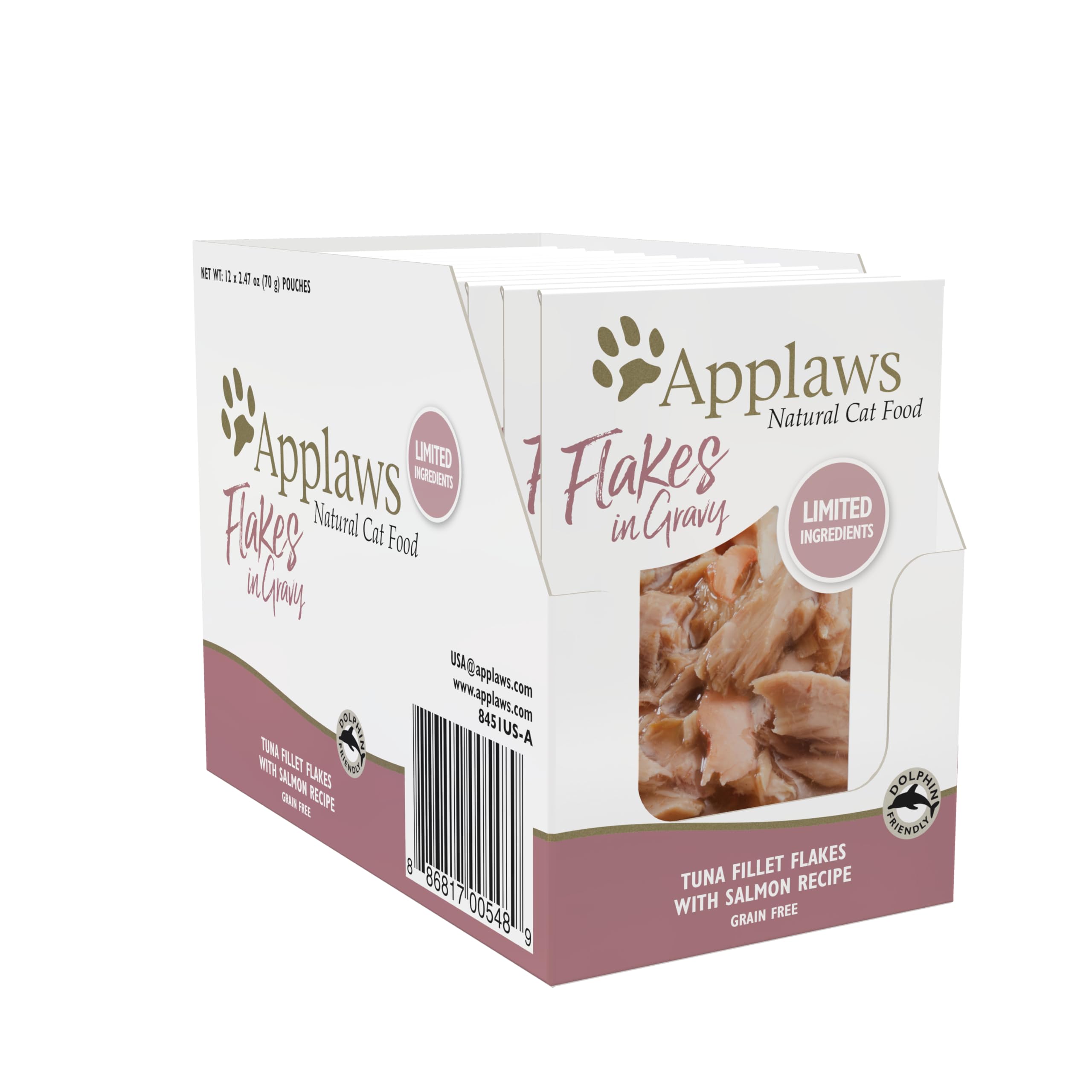 Applaws Wet Cat Food, 12 Pack, Limited Ingredient Wet Cat Food Pouches in Gravy, 2.47oz Pouches