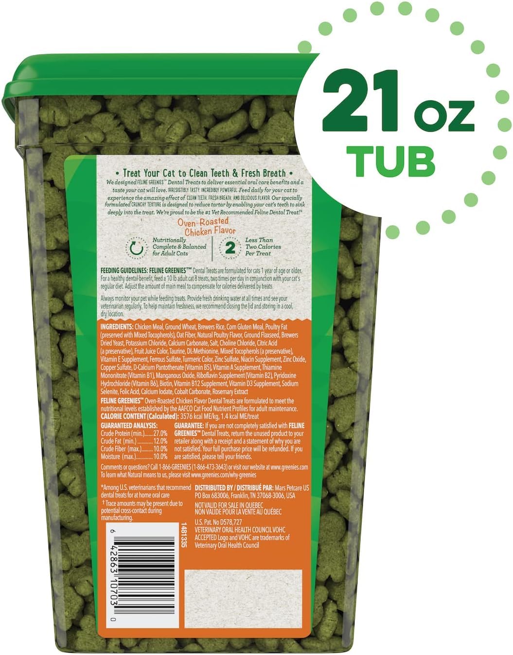 Greenies Super Value Size Natural Dental Care Cat Treats (1) Oven Roasted Chicken (1) Tempting Tuna