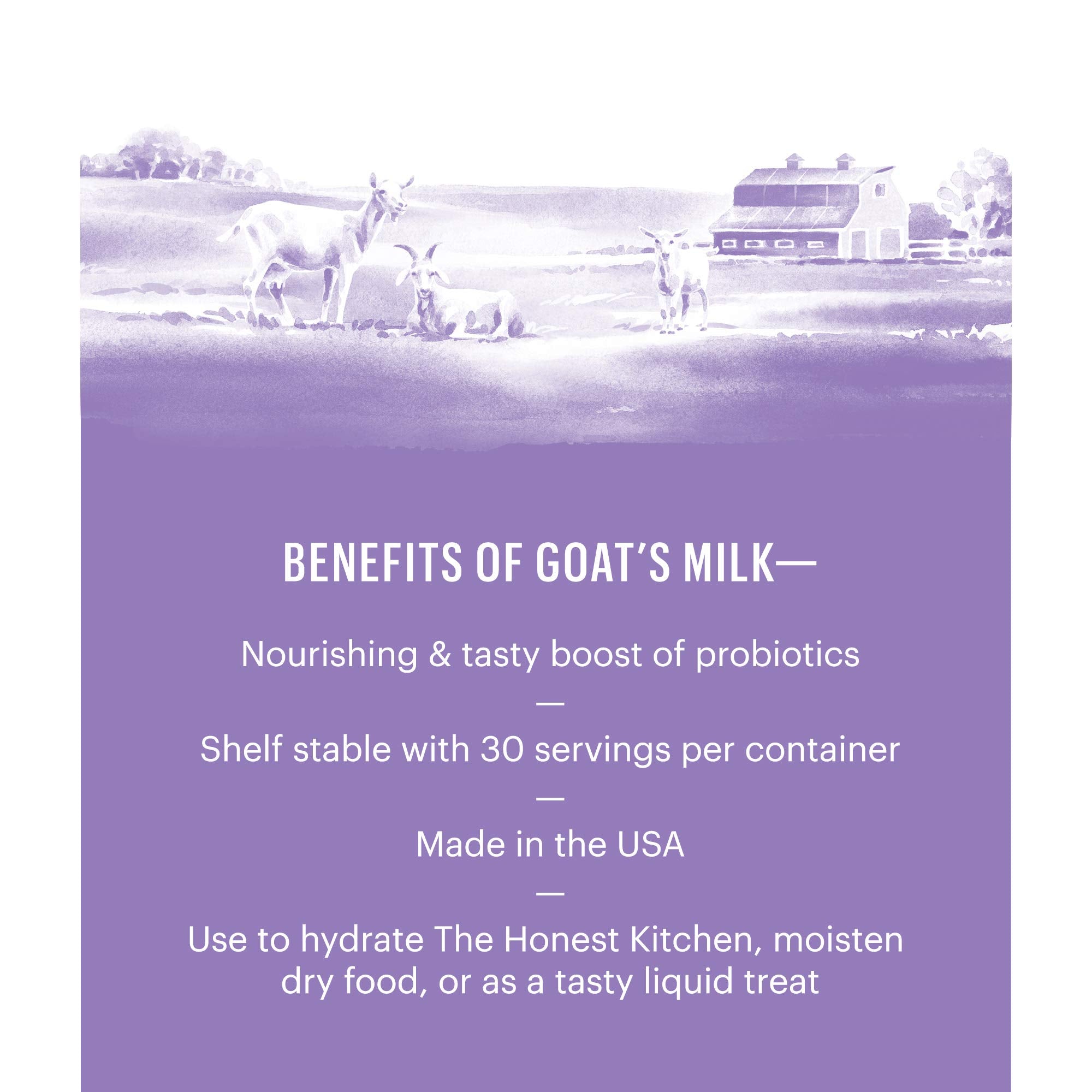 The Honest Kitchen Human Grade Instant Goat's Milk for Dogs - Tasty Dog Probiotics