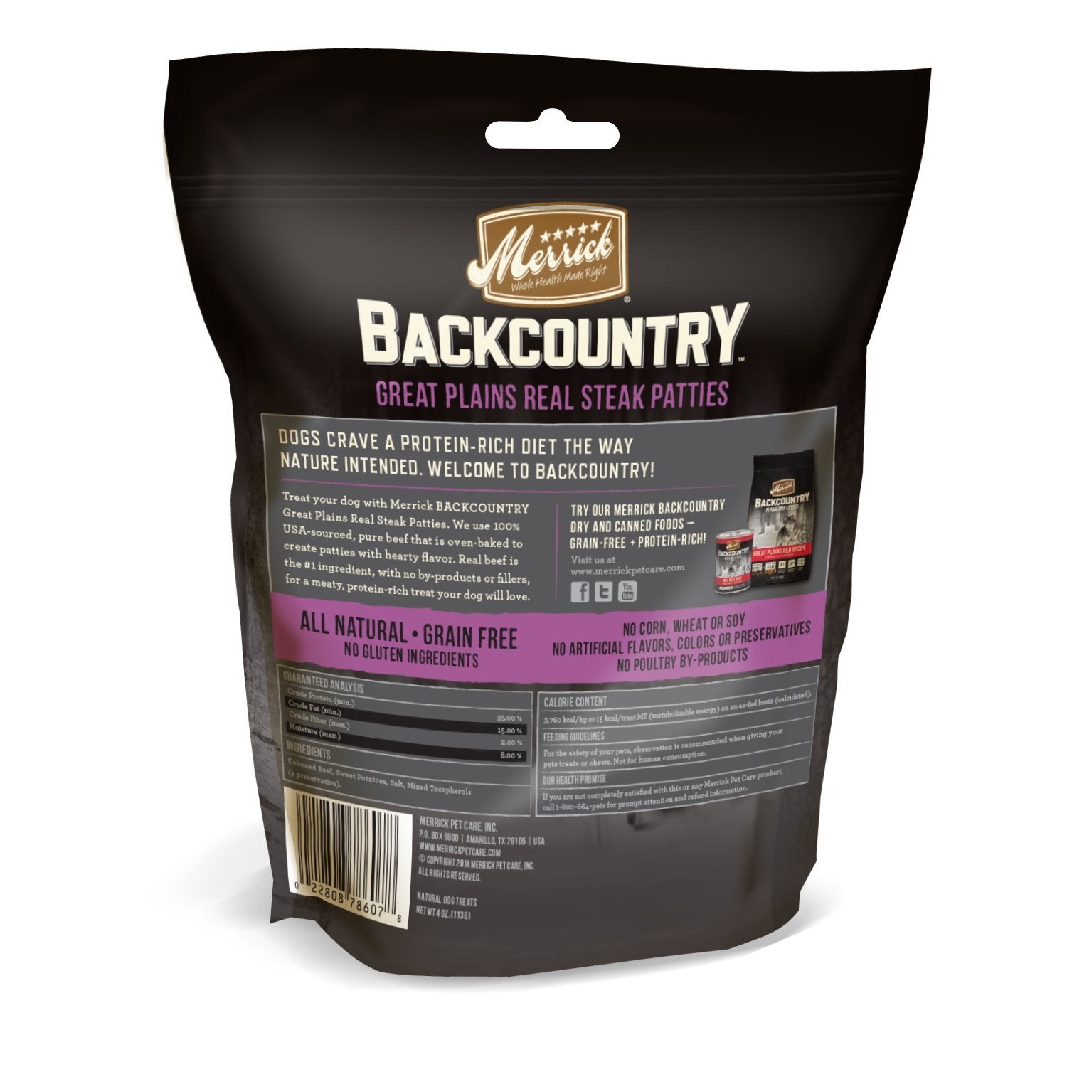 Merrick Backcountry Grain Free Natural Dog Treats Crafted in The USA