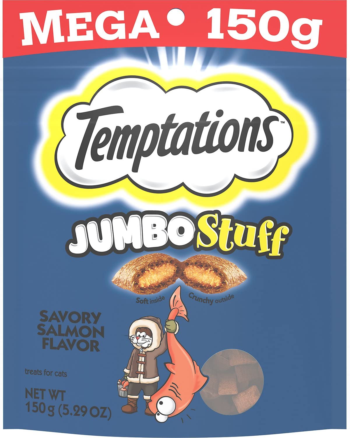 Temptations Jumbo Stuff Cat Treats (Tempting Tuna, Tasty Chicken, Savory Salmon) 5.3-oz Each