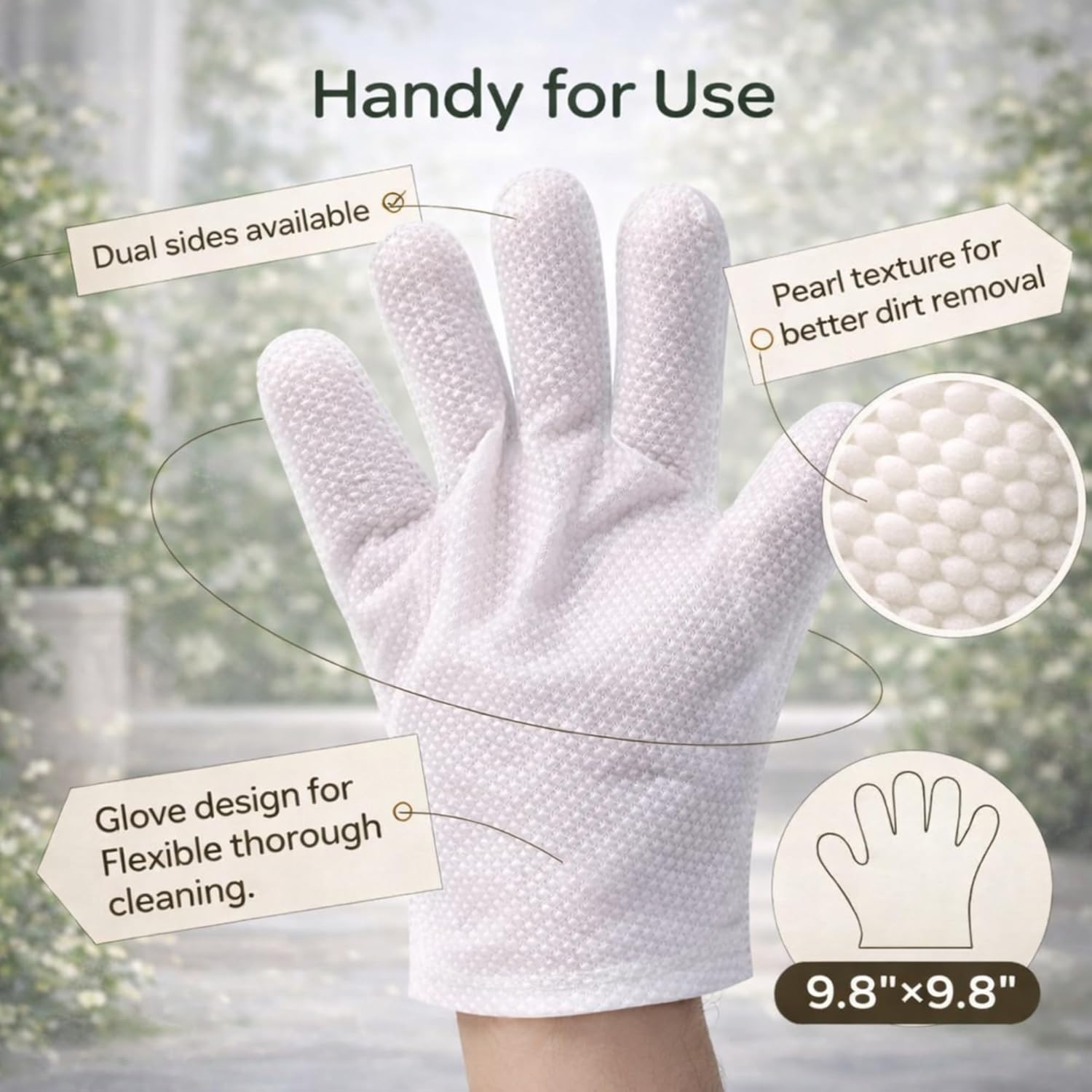 Aurora Pet Glove Wipes for Dogs & Cats, Wearable No-Rinse Grooming Glove Wipes for Paws, Face, Ears & Body, Hypoallergenic Disposable Pet Cleaning Wipes