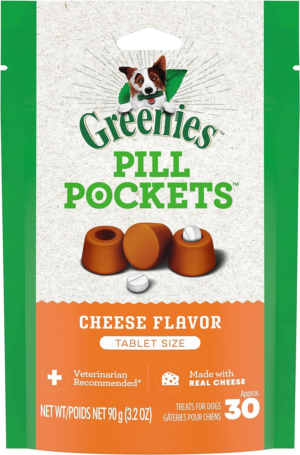 Greenies Pill Pockets Cheese Flavor Dog Treats 3.2 oz (Pack of 3)