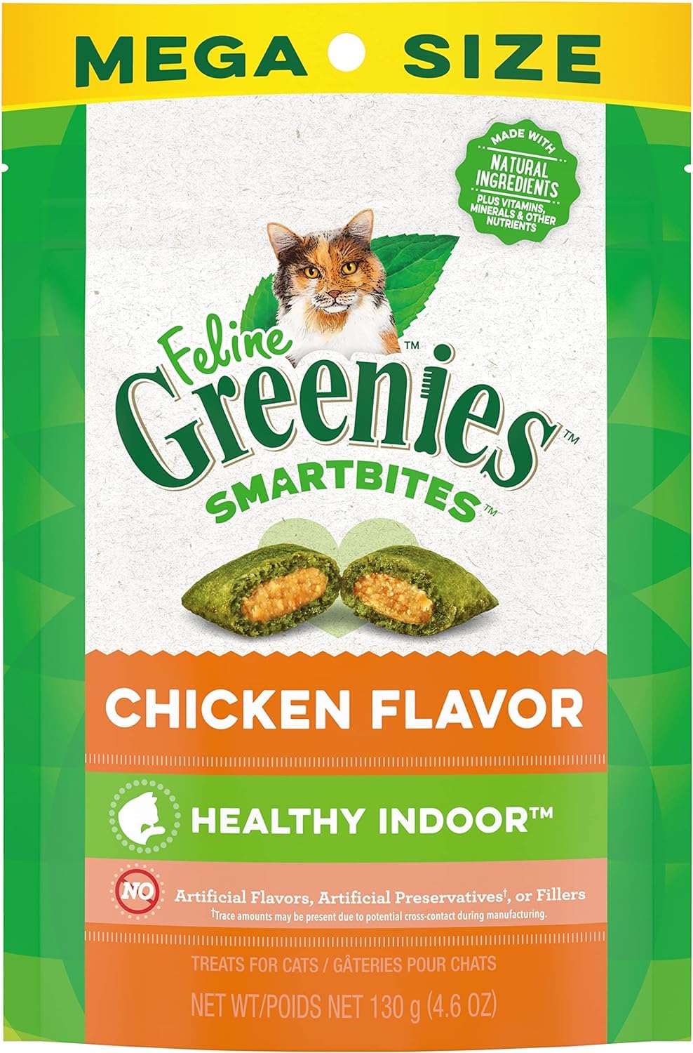 Greenies Feline SmartBites Healthy Indoor Natural Soft & Crunchy Cat Treats Variety Pack