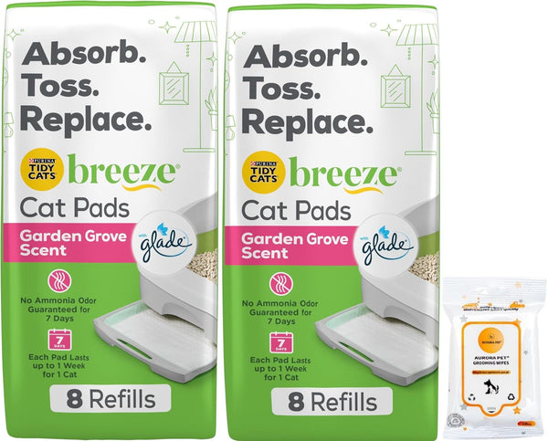 Tidy Cats Breeze Garden Grove Scented Cat Pad Refill Pack (2) 8 Count Pouches