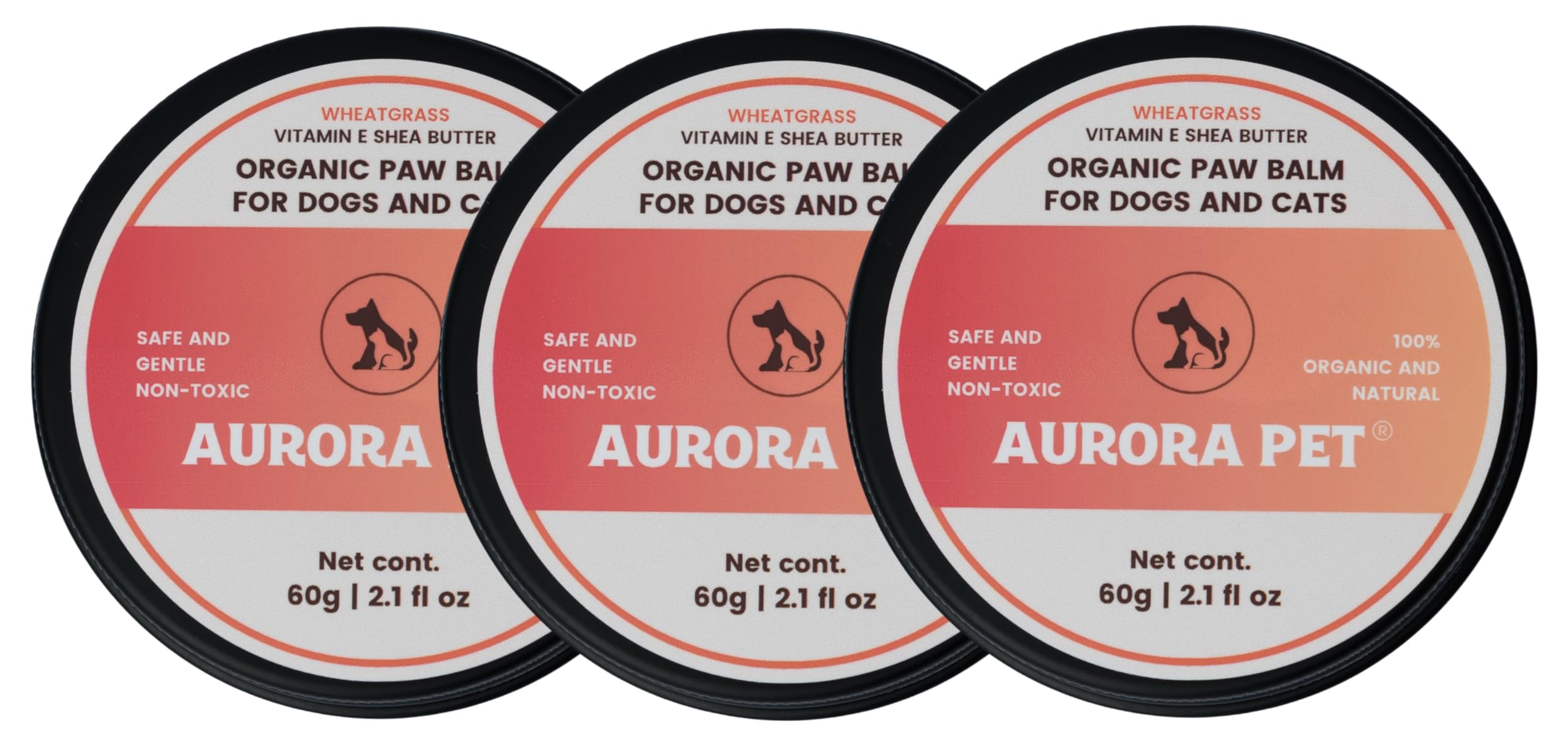 Aurora Pet Organic Paw Balm for Dogs & Cats (2.1 oz) | Soothes, Heals & Protects Dry, Cracked Paws, Noses & Elbows | All-Natural Skin Repair & Moisturizer