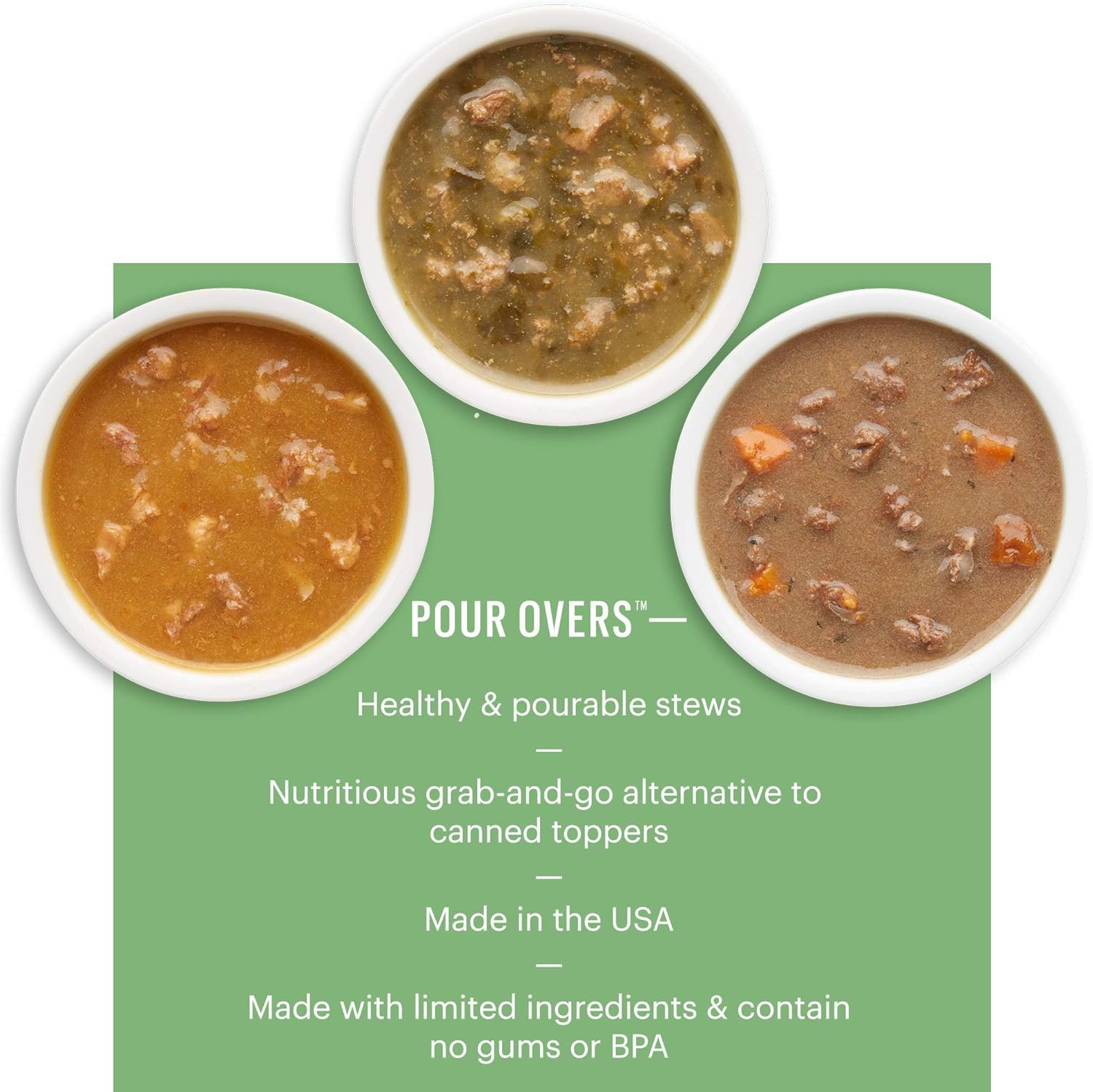 The Honest Kitchen Bone Broth Pour Overs Wet Dog Food Topper (2) Beef (2) Turkey & Salmon (2) Chicken (5.5 oz Each)