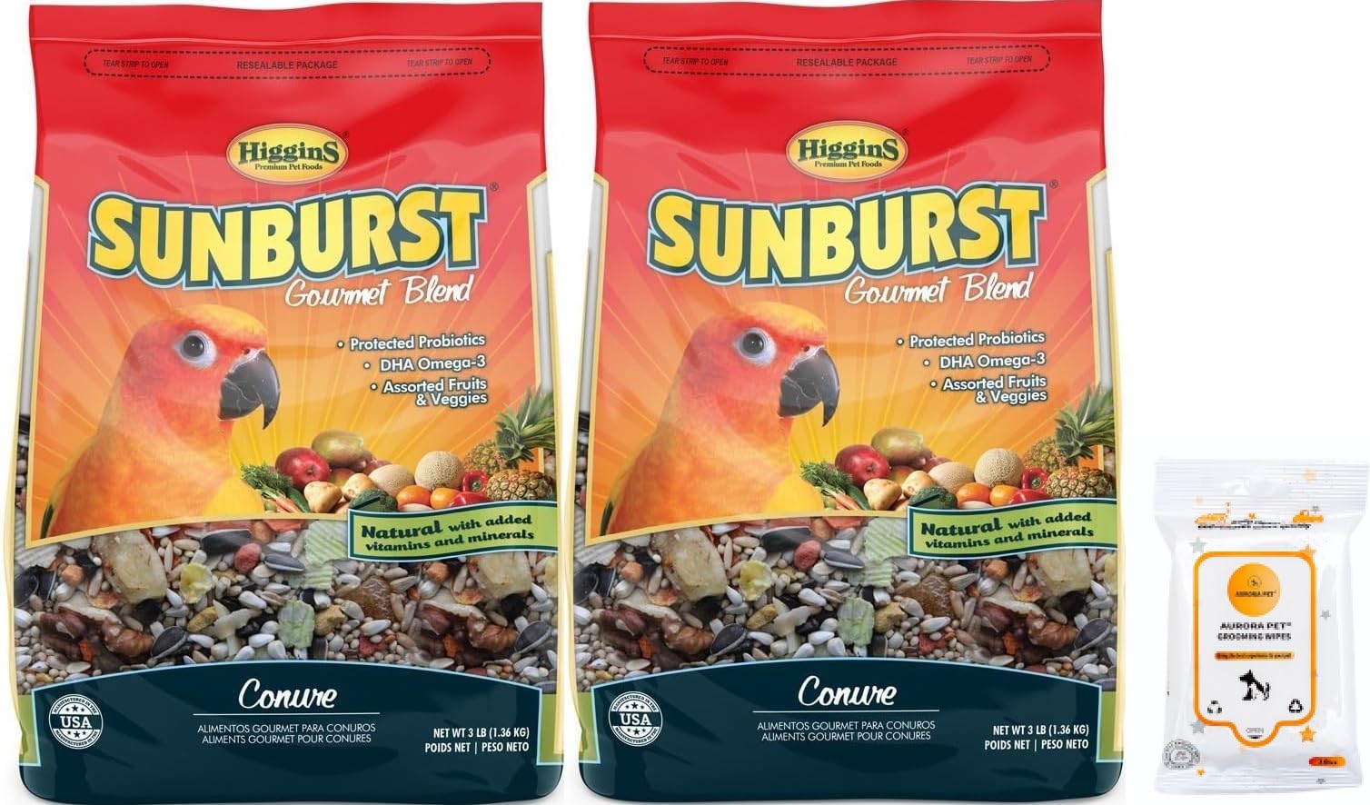 Higgins Sunburst Gourmet Blend Conure Bird Food 3 Lb (Pack of 2)