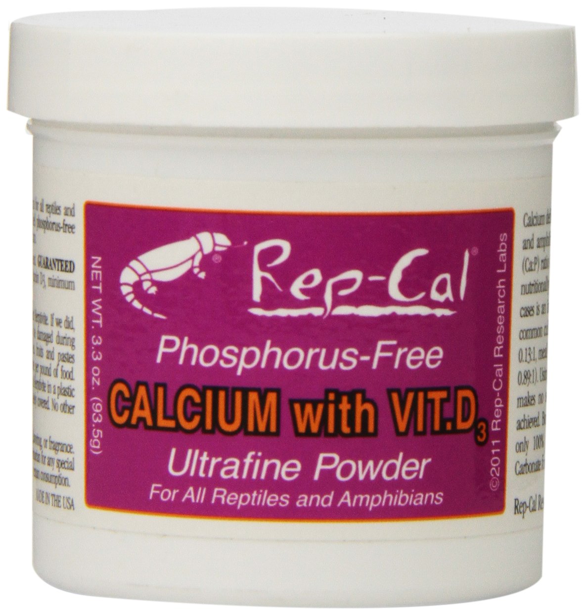 Rep-Cal SRP00200 Phosphorous-Free Calcium Ultrafine Powder Reptile/Amphibian Supplement with Vitamin D3