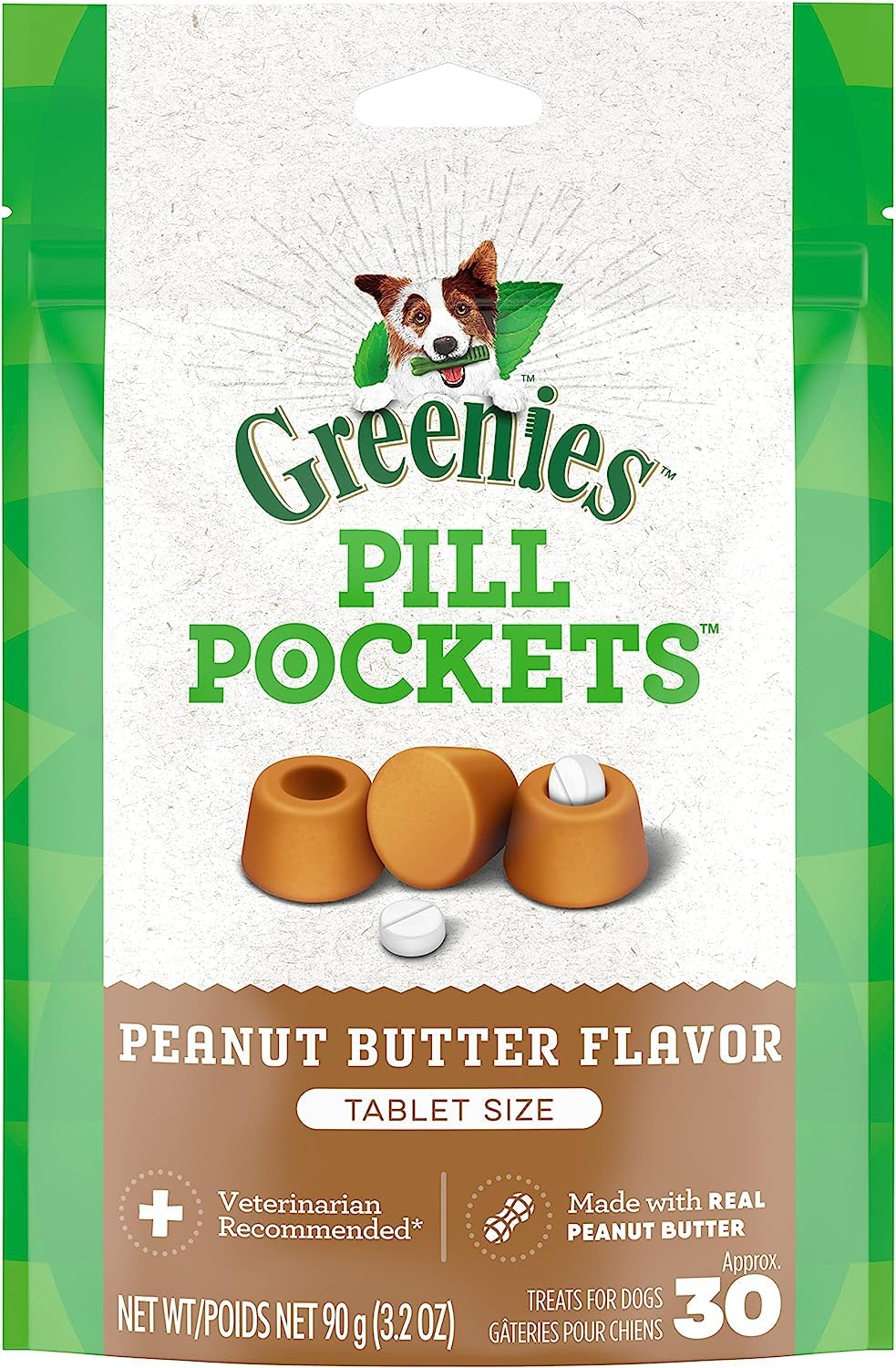 Greenies Pill Pockets Chicken Flavor Tablet Size Dog Treats (90 Tablets)