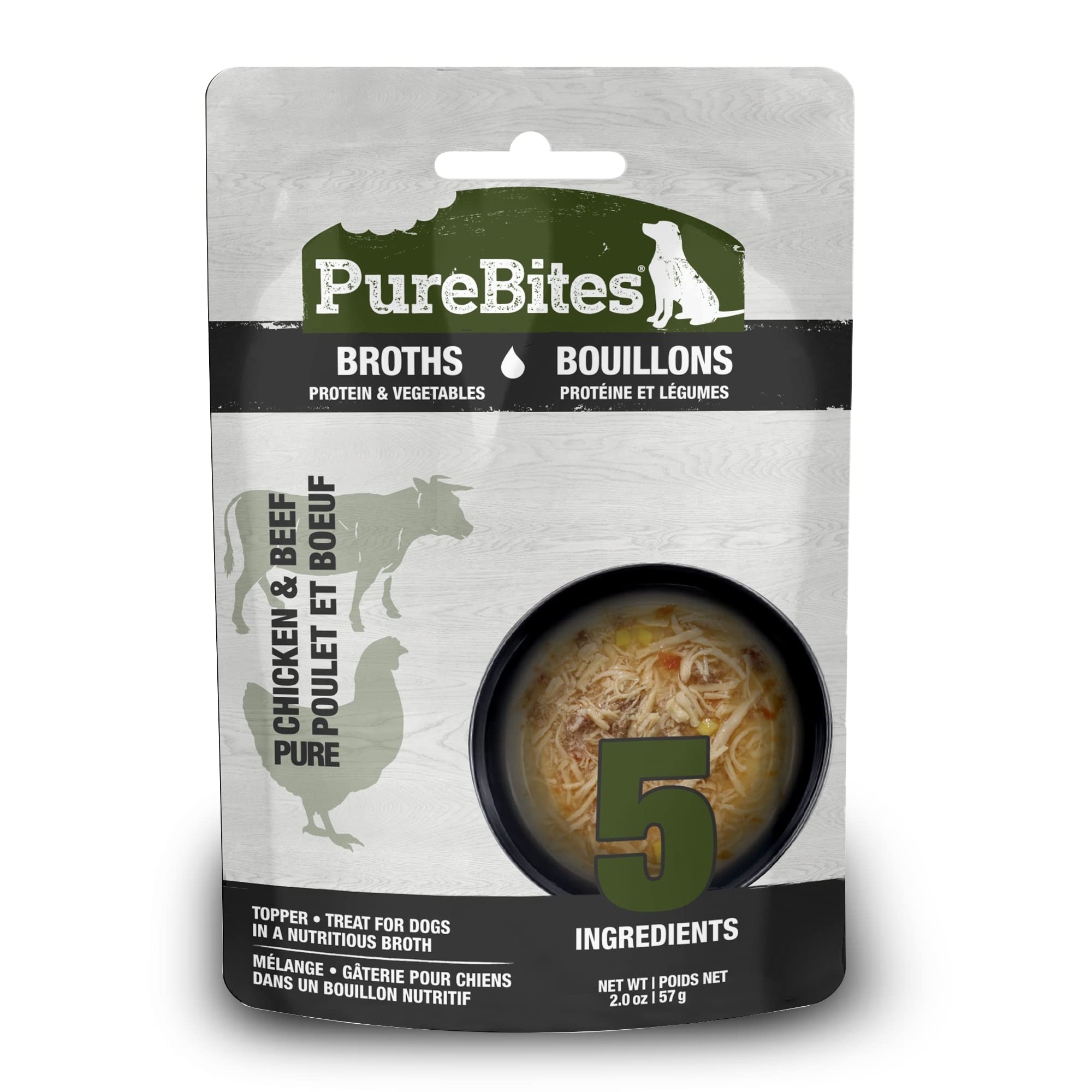 PureBites Broths Dog Treat • Topper 57g