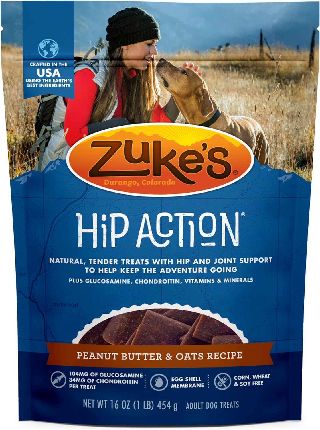 Zuke's Hip & Joint Peanut Butter Recipe Dog Treats 16 oz (Pack of 2)