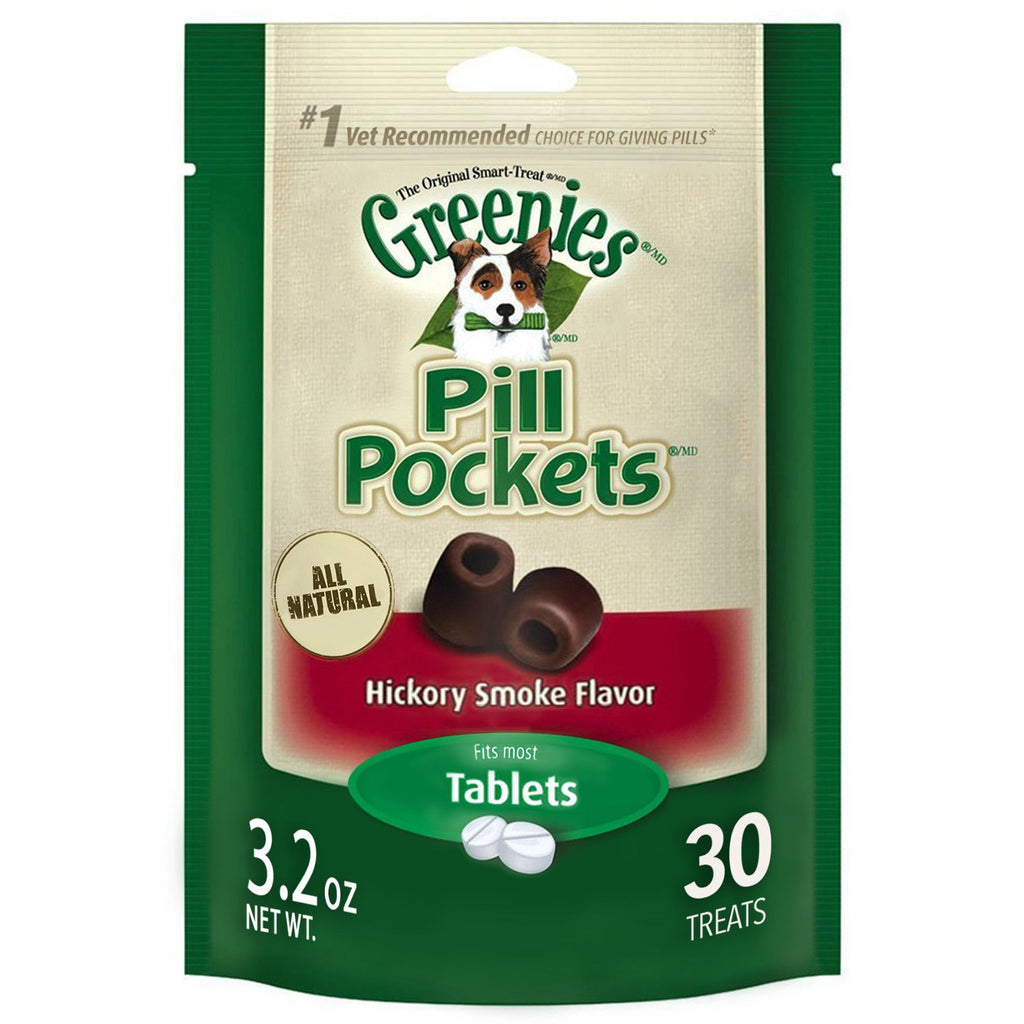 Greenies Pill Pockets Treats For Dogs Hickory Smoke Flavor (3.2 oz Bags)