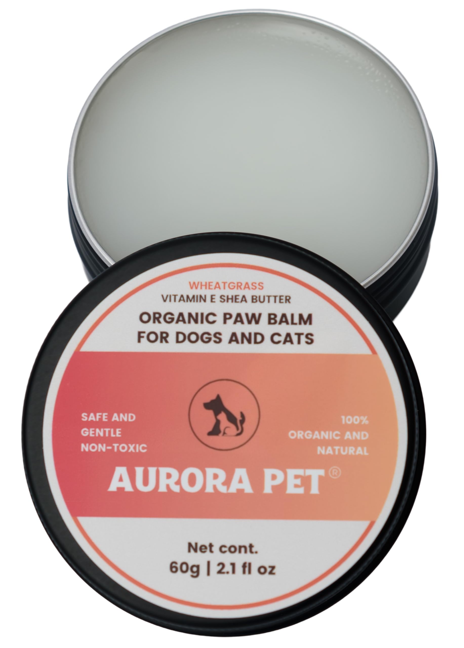 Aurora Pet Organic Paw Balm for Dogs & Cats (2.1 oz) | Soothes, Heals & Protects Dry, Cracked Paws, Noses & Elbows | All-Natural Skin Repair & Moisturizer