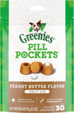 Greenies Peanut Butter Flavor Pill Pockets for Dogs, (Approximately 30 Pockets Per Pack) Pack of 4