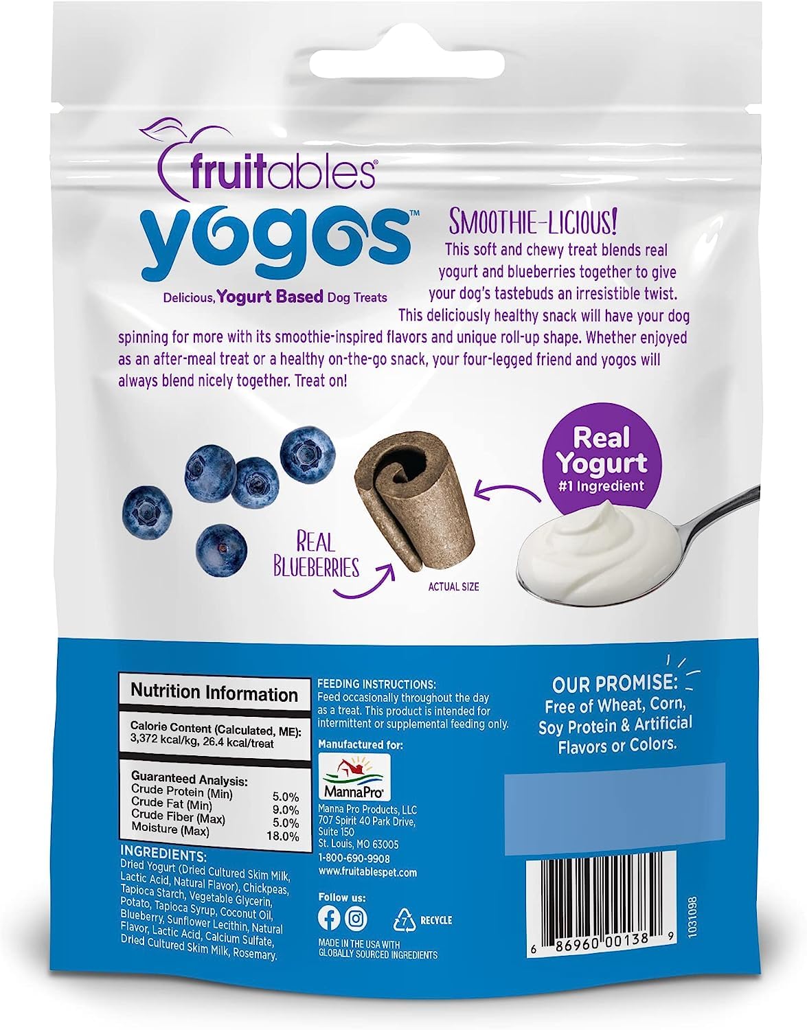 Fruitables Yogurt Based Grain-Free Dog Treats Variety Pack [12-oz Each]