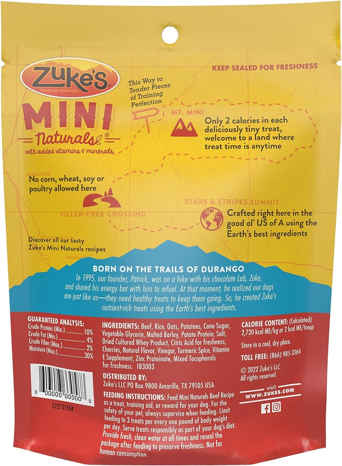 Zuke's Mini Naturals Soft Dog Treats (1) Beef Recipe (1) Peanut Butter & Oats [16-oz Bags]