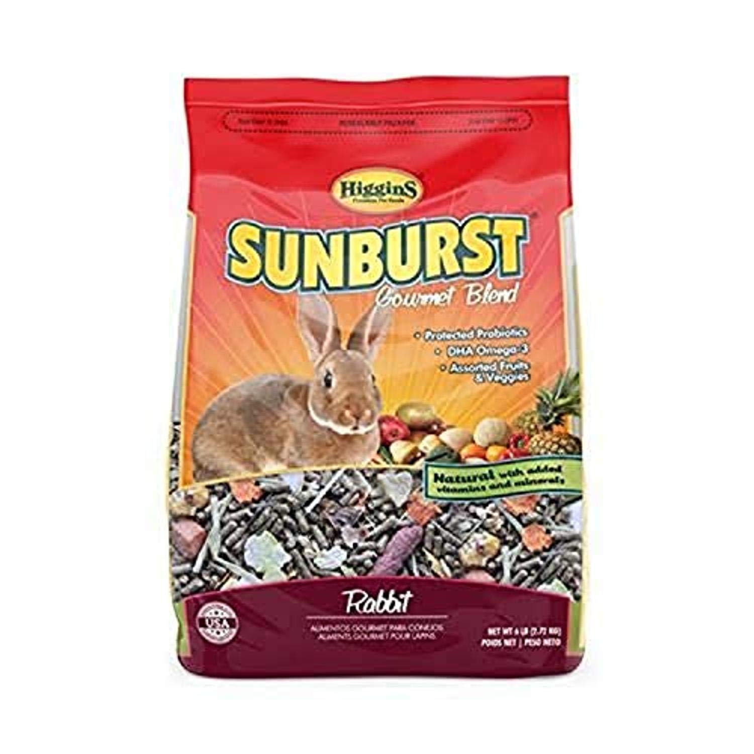 Higgins Sunburst Gourmet Rabbit Food Mix, 6 lbs, Large